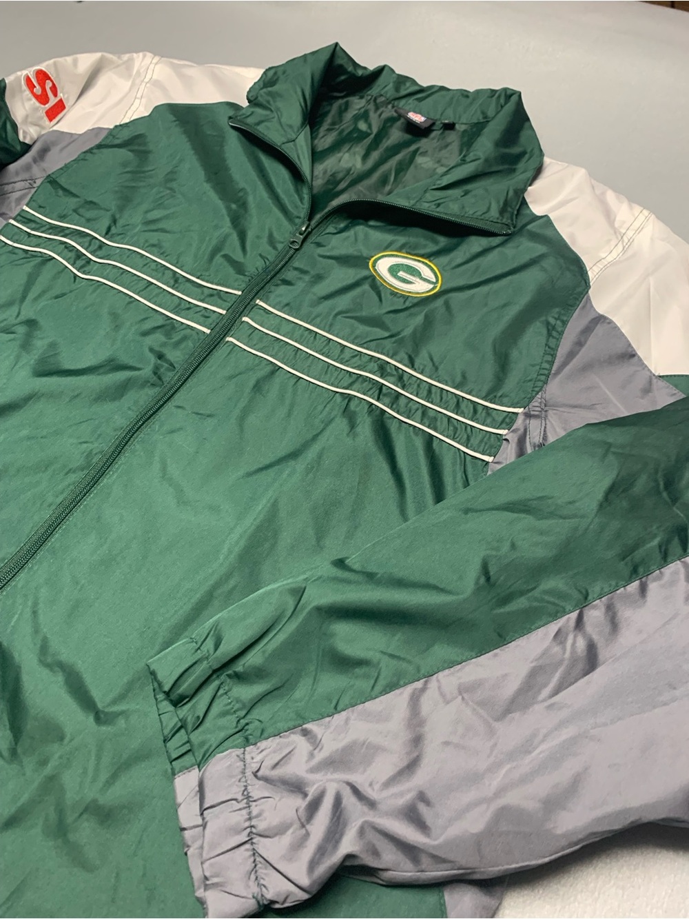 Reebok Green, Gray & White Team Windbreaker Jacket